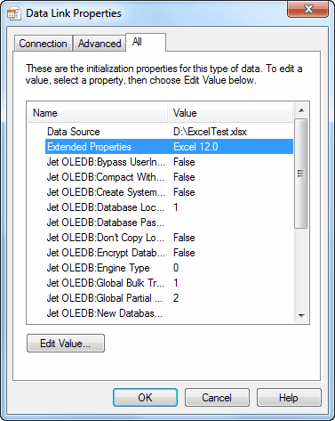 ACE OLE DB Configuration