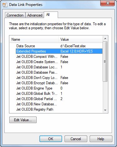 Choose a Data Source as Excel 2007 - Extended Properties Excel 12.0;HDR=YES